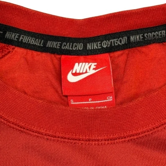 Nike F.C. AW77 1994 Long-Sleeve Crew Mens Sweatshirt. Burnt Orange Size S #1440 - Picture 7 of 10